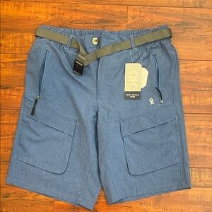 Little Donkey Andy Men’s Hiking Cargo Shorts w/ Belt – Blue Gray – New w/ Tags M